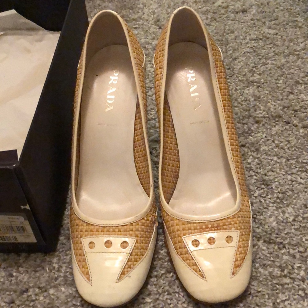 Prada straw shoes